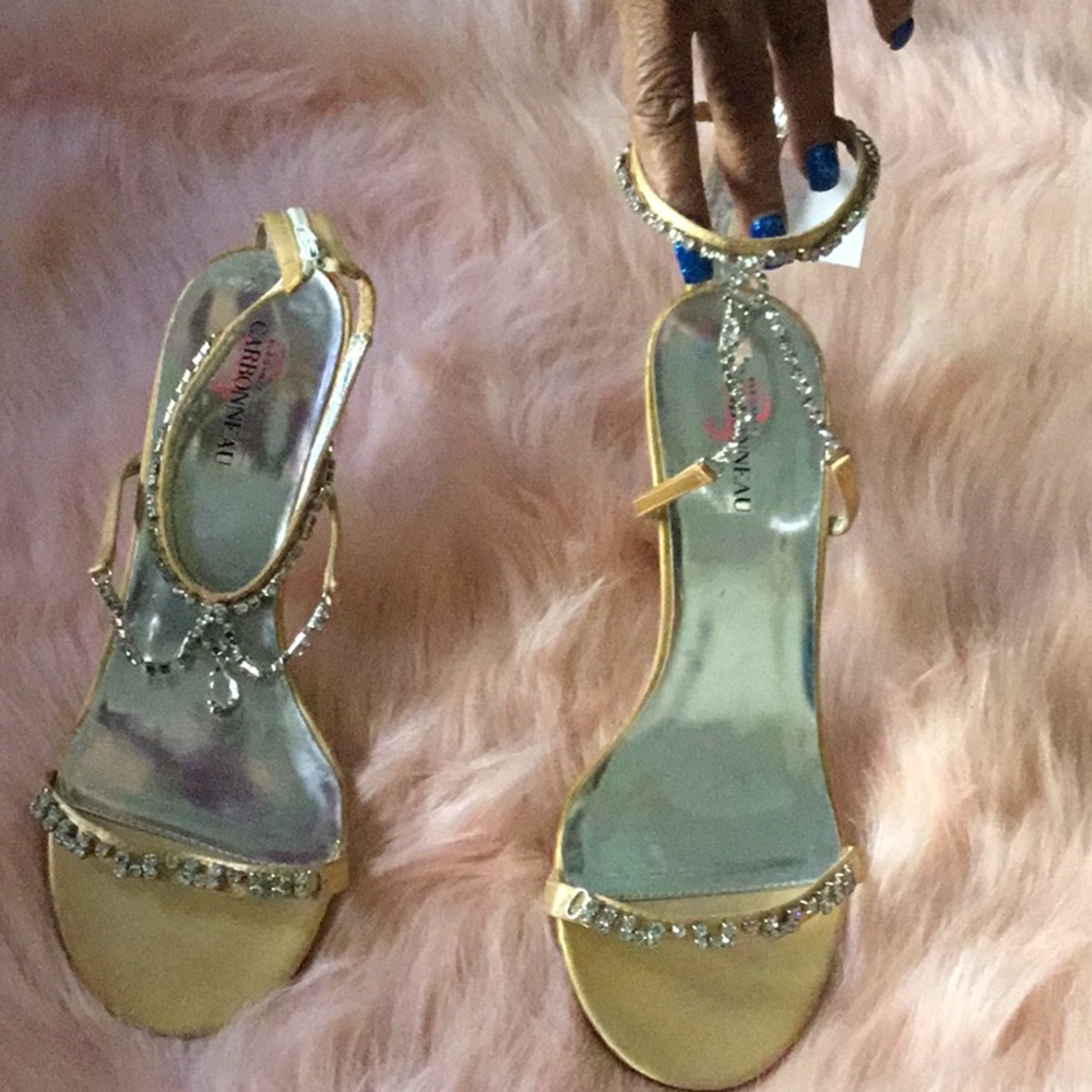 Evening diamond studded heels